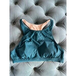 Garnet Hill women’s 10 bathing suit swim green racerback top